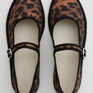 NWT Leopard Print Mary Jane Flats